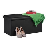 banco de cuero artificial - black - 7x78x385cm