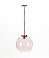 lampara de techo ball rosa de vidrio soplado 30 cm e27