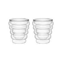 tazas de te y cafe de doble pared ondulada 250ml - lote de 2