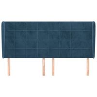 cabecero cama mueble de dormitorio con orejas de terciopelo oscuro 163 x 23 x 118128 cm azul m020003708