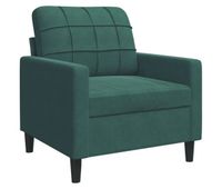 vidaxl sillon de terciopelo verde oscuro 60 cm