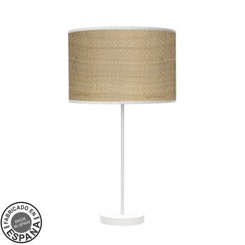 Sobremesa alto moda 1xe27 blanco/cañizo claro 63x30x30 cm