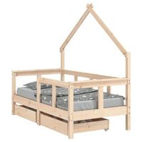 estructura de cama para ninos con cajones madera pino 70x140 cm vidaxl