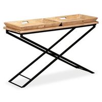 mesa consola de madera de mango maciza 130x40x80 cm vidaxl