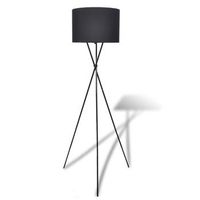 lampara de pie con pantalla y soporte negra vidaxl