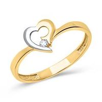 8 quilates anillo de oro oro amarillo-blanco con circonitas