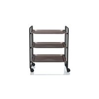 carrito auxiliar plegable bauhaus negro con ruedas r 3 niveles y 3 posicioneswengue