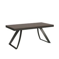mesa extensible 90x180284 cm efecto madera nogal hierro