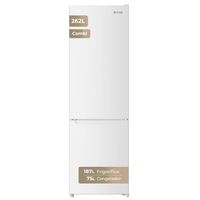 frigorifico combi evvo f51 262l 187l  75l 176 cm iluminacion led  congelador balda cristal bajo consumo