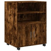 armario con ruedas madera ingenieria roble ahumado 60x48x81 cm vidaxl