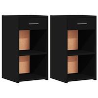 mesitas de noche 2 uds madera de ingenieria negro 35x34x65 cm vidaxl