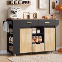 isla de cocina con encimera abatible 120 cm 3 cajones y ruedas bloqueables