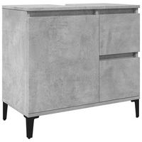 mueble de lavabo madera ingenieria gris hormigon 65x33x60 cm vidaxl