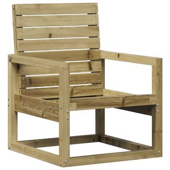 Silla De Jardín | Silla De Exterior | Sillón Madera De Pino Impregnada 57,5x63x76 Cm