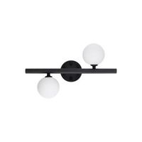lampara de pared domino-11038 blanco negro metal vidrio 40x12x26