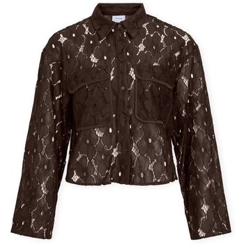 Vila Blusa Tonato Shirt - Coffee Bean para mujer