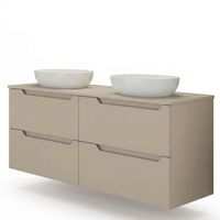 kibath mueble de bano con lavabo victoria 120x45 sobre encimera acabado moka mate 2 cajones suspendido