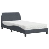 cama con colchon dover terciopelo gris oscuro 100x200 cm vidaxl