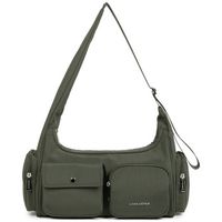 lancaster bandolera bandolera con cremallera basic pocket kaki oscuro para mujer