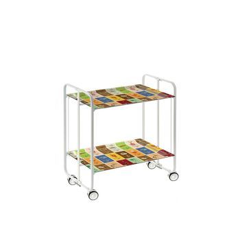 Carrito Auxiliar Plegable Bauhaus Con Ruedas - Armazón Metálico Blanco, 2 Niveles Y 4 Posiciones Ajustables,,20