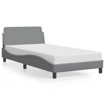 Estructura De Cama Dover Tela Gris Claro 90x200 Cm Vidaxl