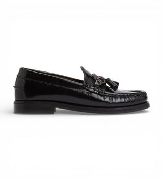 Barbour para mujer. LFO0784 Mocasines de Piel Jen negro (37), Plano, Ninguno, Casual, Fiesta, Clásico