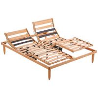 somier cama articulado de laminas natural regulable - 150x190 cm