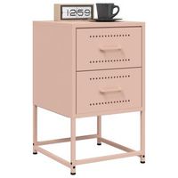 mesitas de noche 2 unidades - mueble para dormitorio - acero - rosa 36x39x605cm