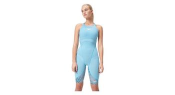 Banador de 1 pieza speedo fs lzr ignite kneeskin azul y rojo