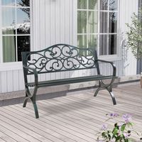 banco de jardin exterior utav 3 plazas acero 127x53x79cm - gris oscuro casapro
