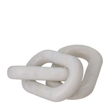 Objeto decorativo de mármol blanco 4x2x13