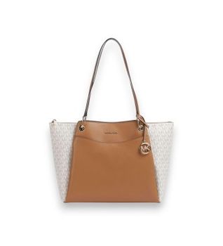 Michael Kors para mujer. 30T6GX5T7B Bolso Tote May grande beige, marrón (OSFA), Casual, Piel