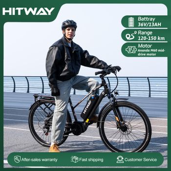 Bicicleta Eléctrica Hitway Bku1 de 27.5 Pulgadas, Batería de 36V 13Ah, Motor Central, 7 Velocidades, Rango de Velocidad de 25 km/h, Distancia de Recorrido de 120~150 km