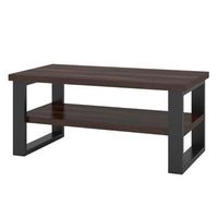 mesa de centro diseno coleccion milo color roble oscuro patas de metal negro