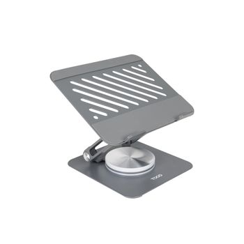 Tooq soporte para portatil hasta 13” - rotacion 360 - plegable y portatil - color gris