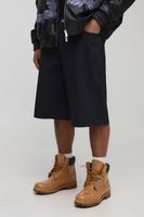 baggy washed twill shorts negro
