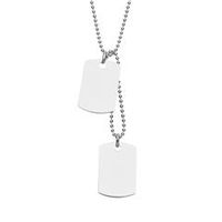cadena con placa de identificacion de plata 925 grabable