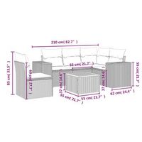 conjunto de sofa de exterior incluye cojines hecho de material de polietileno parecido a la cana beige