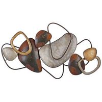 decoracion de pared de metal marron dorado laton 88 x 50 cm geometrico cobalt