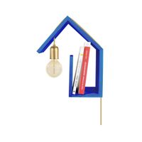 aplique de pared cono madera azul