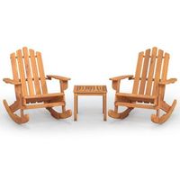 juego de muebles de jardin adirondack 3 piezas  mobiliario de jardin madera acacia