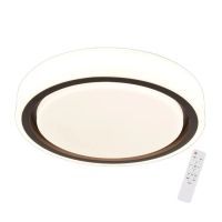 plafon de techo led redondo blanco y cafe 53cm 4500lm control remoto intensidad regulable
