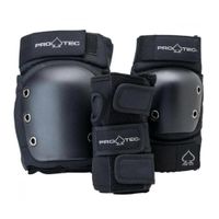 pro-tec pads street adult 3-pack pad set open - black x large