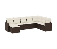 vidaxl set sofas de jardin 8 piezas y cojines ratan sintetico marron