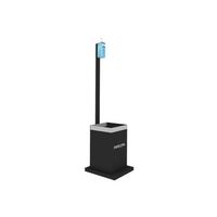 mueble metalico para dispensador de gel y papelera negro