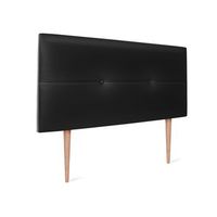 cabecero de polipiel con botones 105x105cm con patas camas 105 - negro