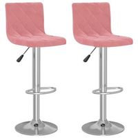 2 uds taburetes de cocina  taburete de bar  taburete alto terciopelo rosa