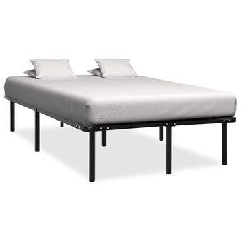 Estructura De Cama Sin Colchón Metal Negro 140x200 Cm Vidaxl