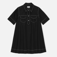 ganni sable crepe mini dress - 36