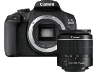 kit camara reflex - canon eos 2000d 241 mp cmos aps-c video full hd negro  objetivo ef-s 18-55 mm f35-56 dc iii